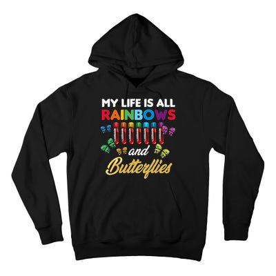 Reaction Glass Butterfly Rainbow Phlebotomist Laboratory Tall Hoodie