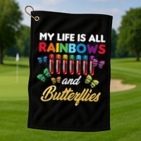Reaction Glass Butterfly Rainbow Phlebotomist Laboratory Golf Towel
