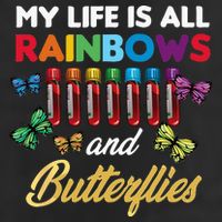 Reaction Glass Butterfly Rainbow Phlebotomist Laboratory Golf Towel