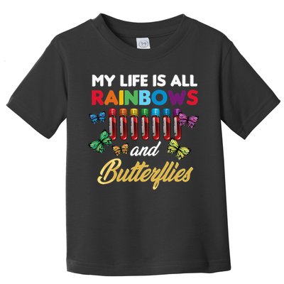 Reaction Glass Butterfly Rainbow Phlebotomist Laboratory Toddler T-Shirt