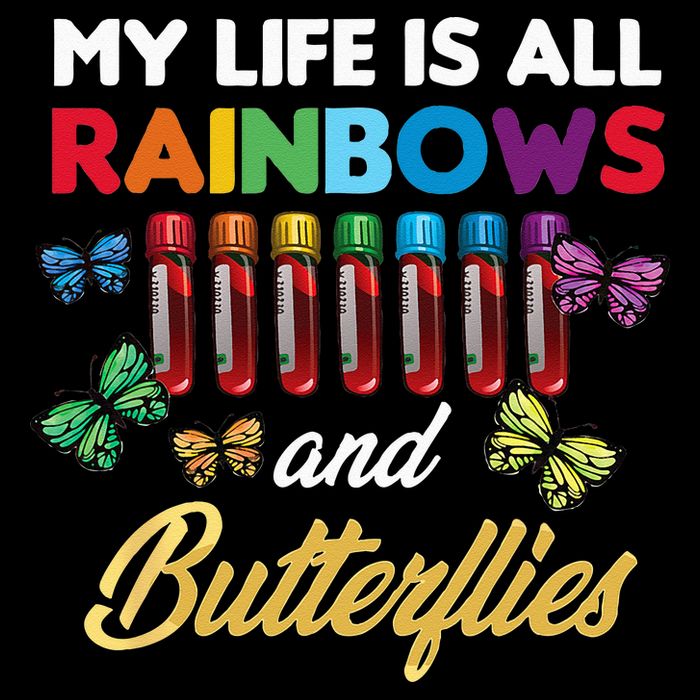 Reaction Glass Butterfly Rainbow Phlebotomist Laboratory Cropped Pullover Crew