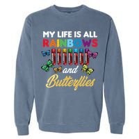 Reaction Glass Butterfly Rainbow Phlebotomist Laboratory Garment-Dyed Sweatshirt