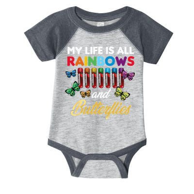 Reaction Glass Butterfly Rainbow Phlebotomist Laboratory Infant Baby Jersey Bodysuit