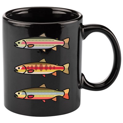 Rainbow Golden Brook Trout Fishing Gift For Anglers 11oz C Handle Ceramic Mug
