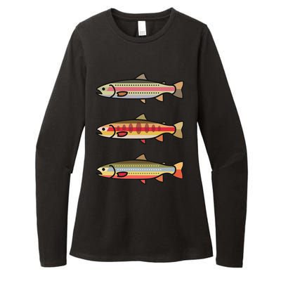 Rainbow Golden Brook Trout Fishing Gift For Anglers Womens CVC Long Sleeve Shirt