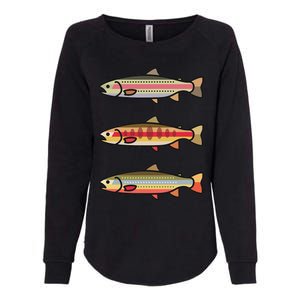 Rainbow Golden Brook Trout Fishing Gift For Anglers Womens California Wash Sweatshirt