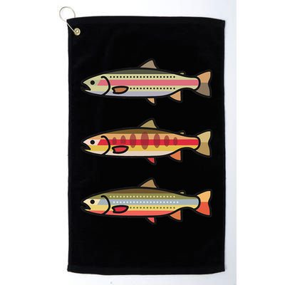 Rainbow Golden Brook Trout Fishing Gift For Anglers Golf Towel