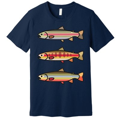 Rainbow Golden Brook Trout Fishing Gift For Anglers Premium T-Shirt