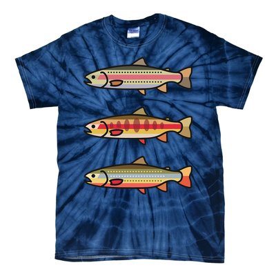 Rainbow Golden Brook Trout Fishing Gift For Anglers Tie-Dye T-Shirt