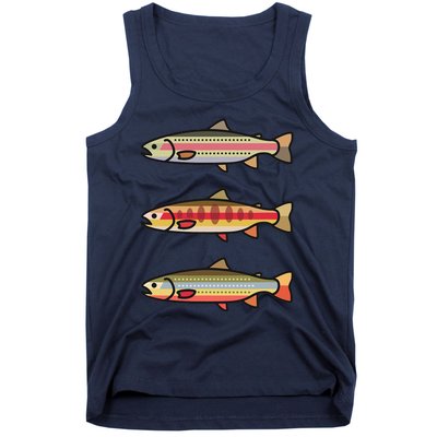 Rainbow Golden Brook Trout Fishing Gift For Anglers Tank Top