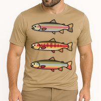 Rainbow Golden Brook Trout Fishing Gift For Anglers Cooling Performance Crew T-Shirt