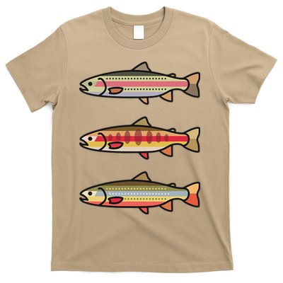 Rainbow Golden Brook Trout Fishing Gift For Anglers T-Shirt