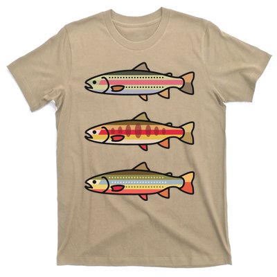 Rainbow Golden Brook Trout Fishing Gift For Anglers T-Shirt