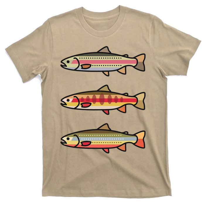 Rainbow Golden Brook Trout Fishing Gift For Anglers T-Shirt