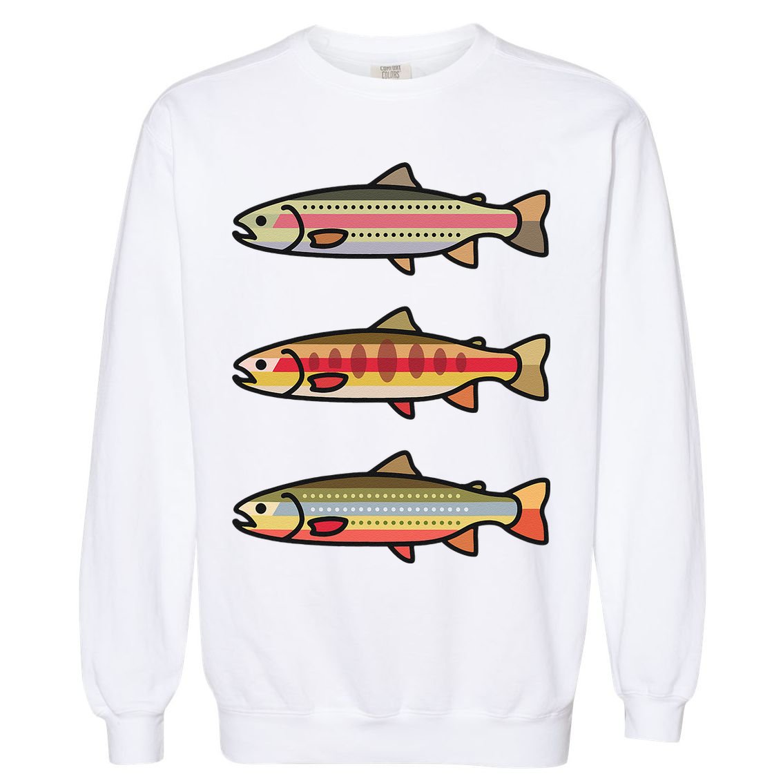 Rainbow Golden Brook Trout Fishing Gift For Anglers Garment-Dyed Sweatshirt