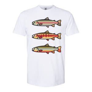 Rainbow Golden Brook Trout Fishing Gift For Anglers Softstyle CVC T-Shirt