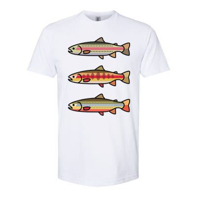 Rainbow Golden Brook Trout Fishing Gift For Anglers Softstyle CVC T-Shirt