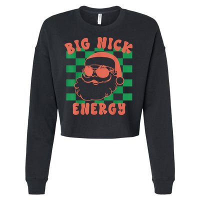 Retro Groovy Big Nick Santa Energy Christmas Trendy 2022 Cropped Pullover Crew