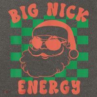 Retro Groovy Big Nick Santa Energy Christmas Trendy 2022 Cotton Canvas Backpack