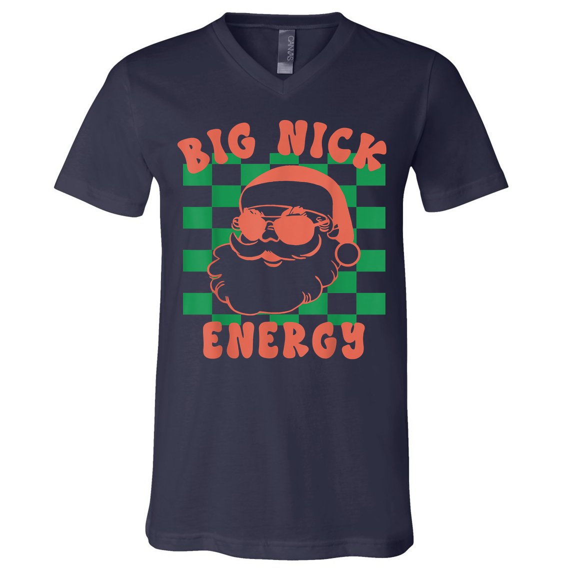 Retro Groovy Big Nick Santa Energy Christmas Trendy 2022 V-Neck T-Shirt