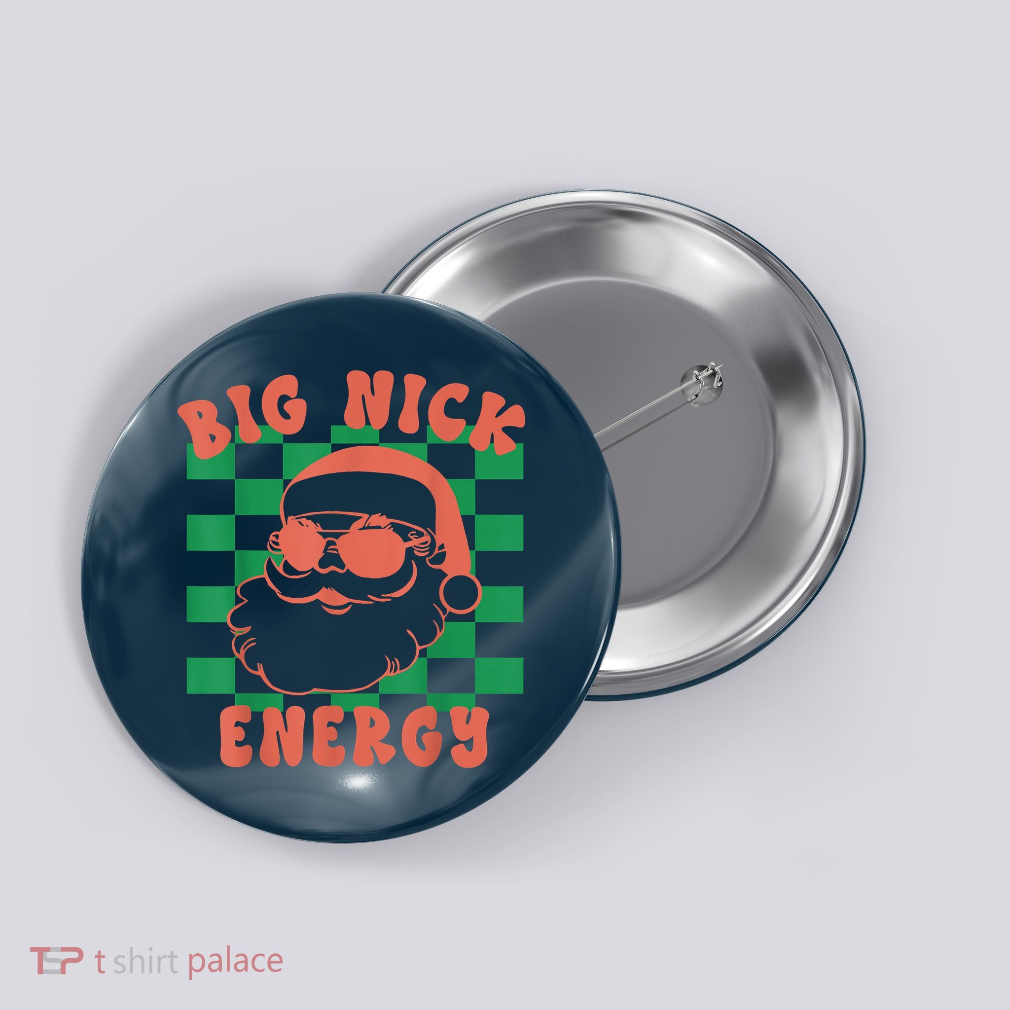 Retro Groovy Big Nick Santa Energy Christmas Trendy 2022 Button
