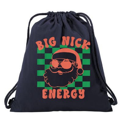 Retro Groovy Big Nick Santa Energy Christmas Trendy 2022 Drawstring Bag