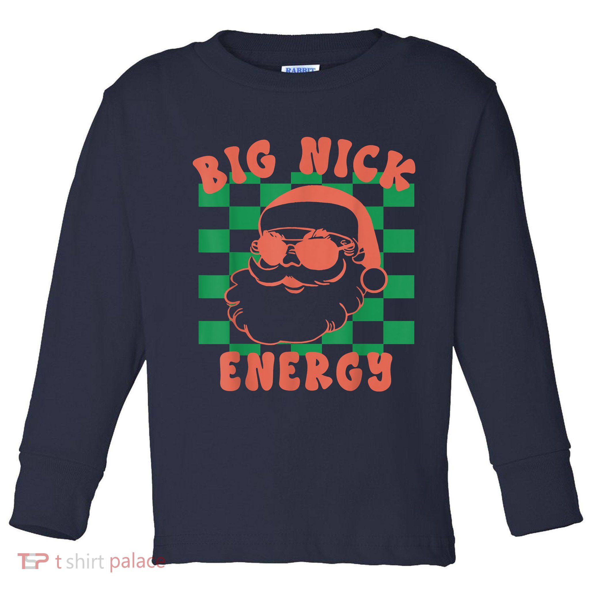 Retro Groovy Big Nick Santa Energy Christmas Trendy 2022 Toddler Long Sleeve Shirt