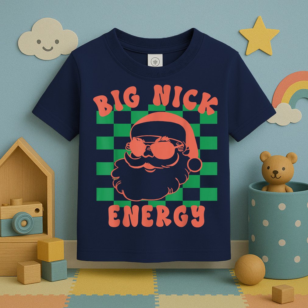 Retro Groovy Big Nick Santa Energy Christmas Trendy 2022 Toddler T-Shirt