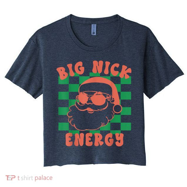 Retro Groovy Big Nick Santa Energy Christmas Trendy 2022 Crop Top