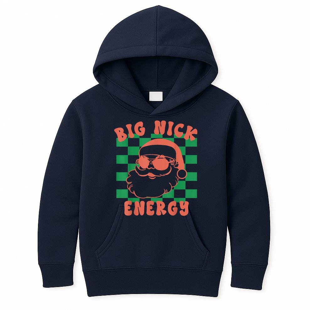 Retro Groovy Big Nick Santa Energy Christmas Trendy 2022 Kids Hoodie