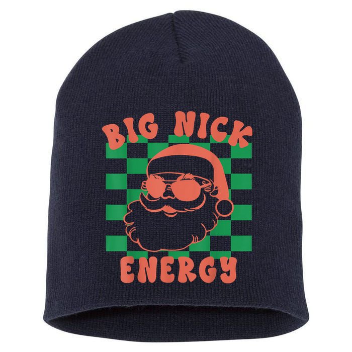 Retro Groovy Big Nick Santa Energy Christmas Trendy 2022 Short Acrylic Beanie