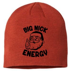 Retro Groovy Big Nick Santa Energy Christmas Funny Sustainable Beanie