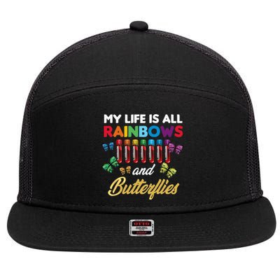 Reaction Glass Butterfly Rainbow Phlebotomist Laboratory 7 Panel Mesh Trucker Snapback Hat