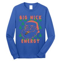 Retro Groovy Big Nick Santa Energy Christmas Xmas 2024 Funny Gift Long Sleeve Shirt