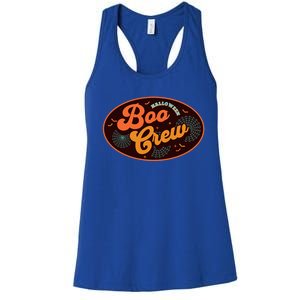 Retro Groovy Boo Crew Team Squad Matching Halloween Costume Funny Gift Women's Racerback Tank