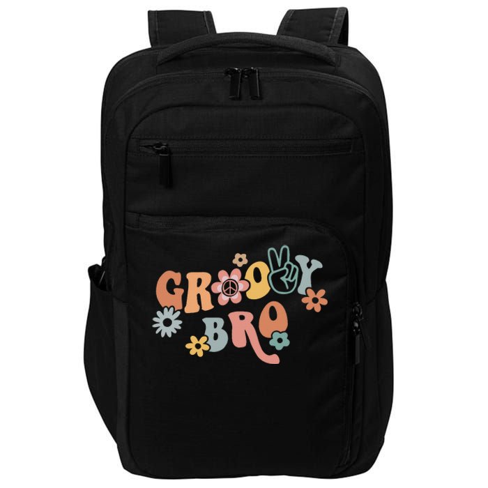 Retro Groovy Brother Matching Family 1st Birthday Party Impact Tech Backpack