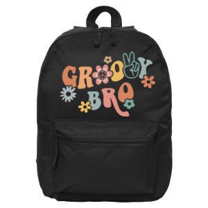 Retro Groovy Brother Matching Family 1st Birthday Party 16 in Basic Backpack