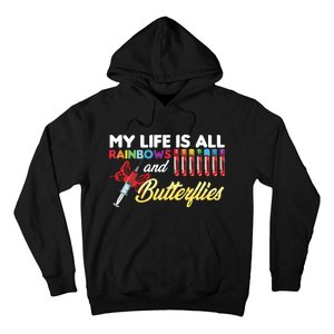 Reaction Glass Butterfly Rainbow Phlebotomy Laboratory Hoodie