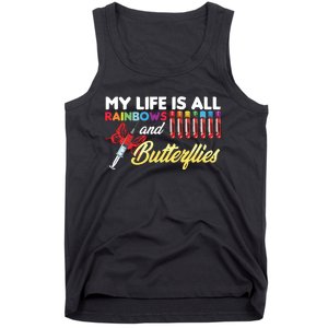 Reaction Glass Butterfly Rainbow Phlebotomy Laboratory Tank Top