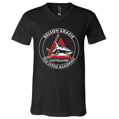 Relson Gracie Cleveland Jiujitsu Red Belt V-Neck T-Shirt