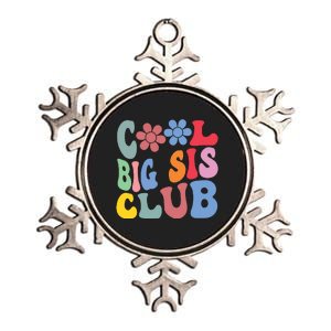 Retro Groovy Cool Big Sis Club Flower Funny Sister Girl Kids Metallic Star Ornament