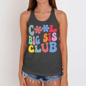 Retro Groovy Cool Big Sis Club Flower Funny Sister Girl Kids Women's Knotted Racerback Tank