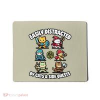 Rpg Gamer Cats Side Quests D20 Dice Nerdy Cat Mousepad