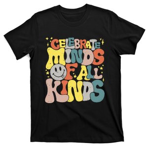 Retro Groovy Celebrate Minds Of All Kinds Autism Awareness T-Shirt