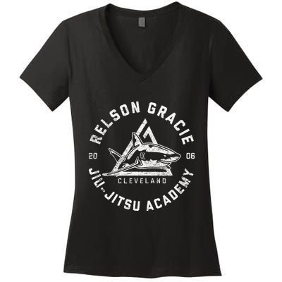 Relson Gracie Cleveland Jiujitsu Women's V-Neck T-Shirt