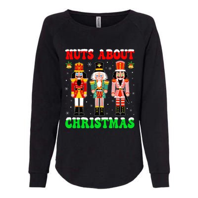 Retro Groovy Christmas Nuts About Christmas Nutcracker Womens California Wash Sweatshirt