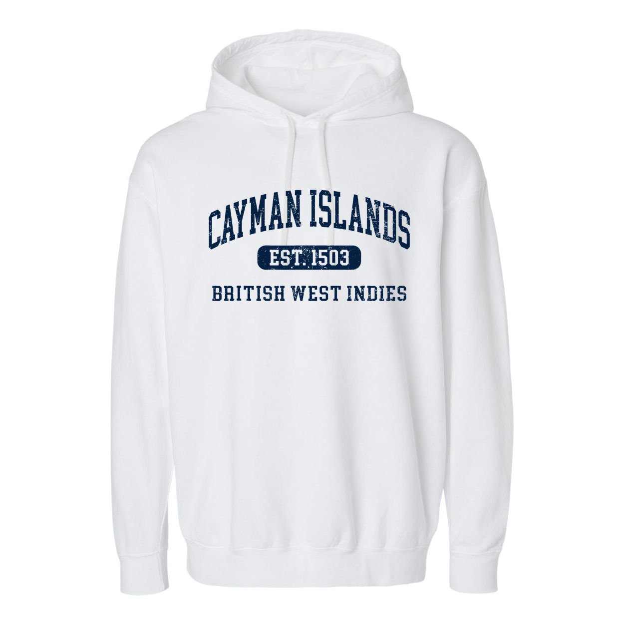 Retro Grand Cayman Islands 1503 Vintage Vacation Souvenir Garment-Dyed Fleece Hoodie