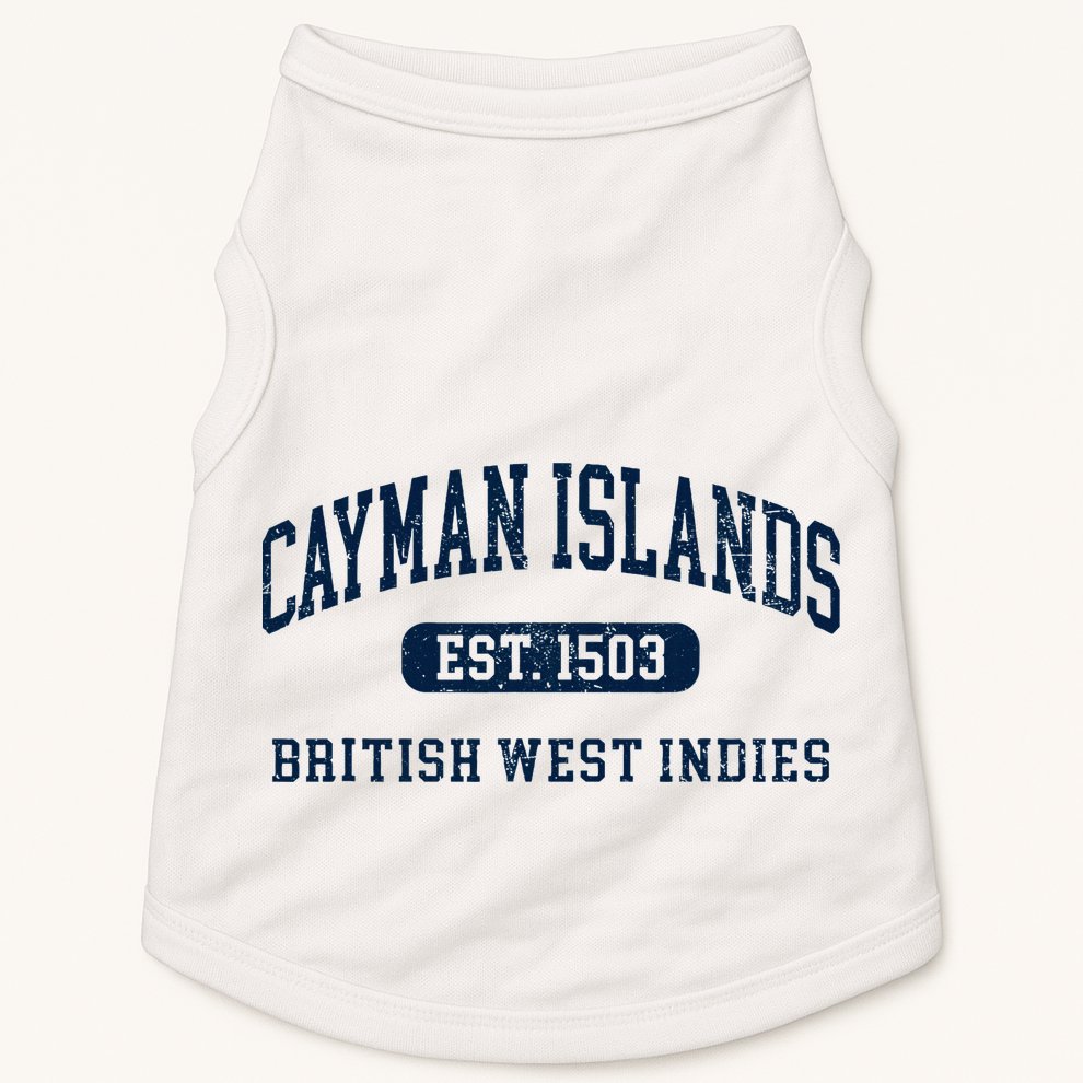 Retro Grand Cayman Islands 1503 Vintage Vacation Souvenir Doggie Tank