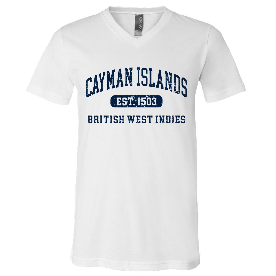 Retro Grand Cayman Islands 1503 Vintage Vacation Souvenir V-Neck T-Shirt