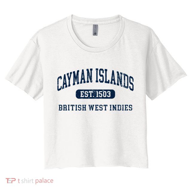 Retro Grand Cayman Islands 1503 Vintage Vacation Souvenir Crop Top